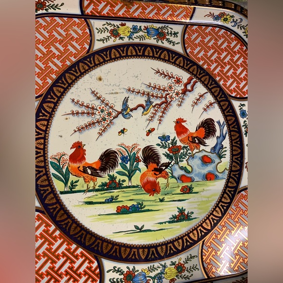VTG Daher Decorated Ware Rooster Square Metal Tray - Picture 3 of 7